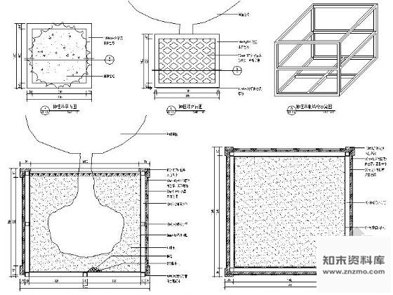 图块/节点室内植物种植器详图