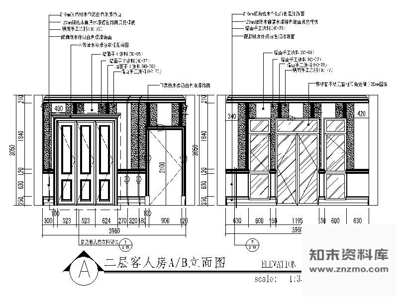 图块/节点客人房立面图