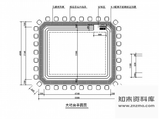 图块/节点环型大吧台详图 节点