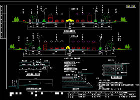 敬梓路标准横断面CAD景观图纸 局部景观