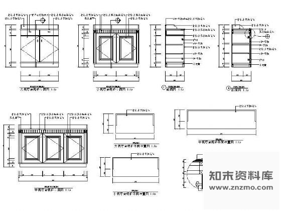 图块/节点备餐柜详图 柜类