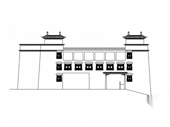 [西藏]三层框架结构藏式风格医疗建筑施工图（含效果图）