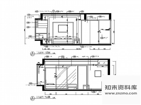 图块/节点现代装修主卧立面图