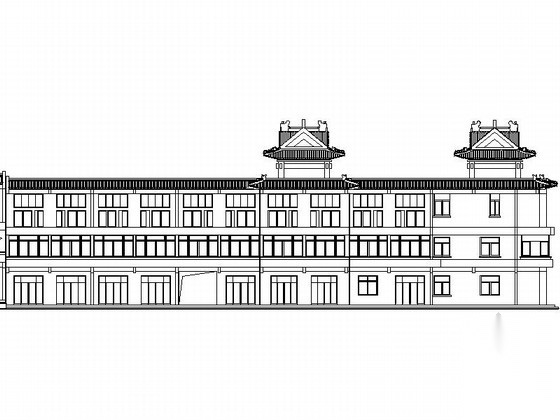 吉林 某三层仿古立面沿街商铺建筑扩初图