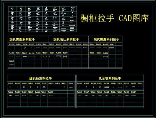 橱柜拉手CAD图库