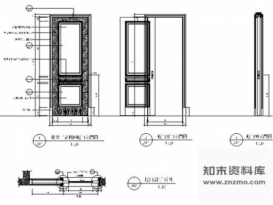 图块/节点卧室衣帽间趟门详图