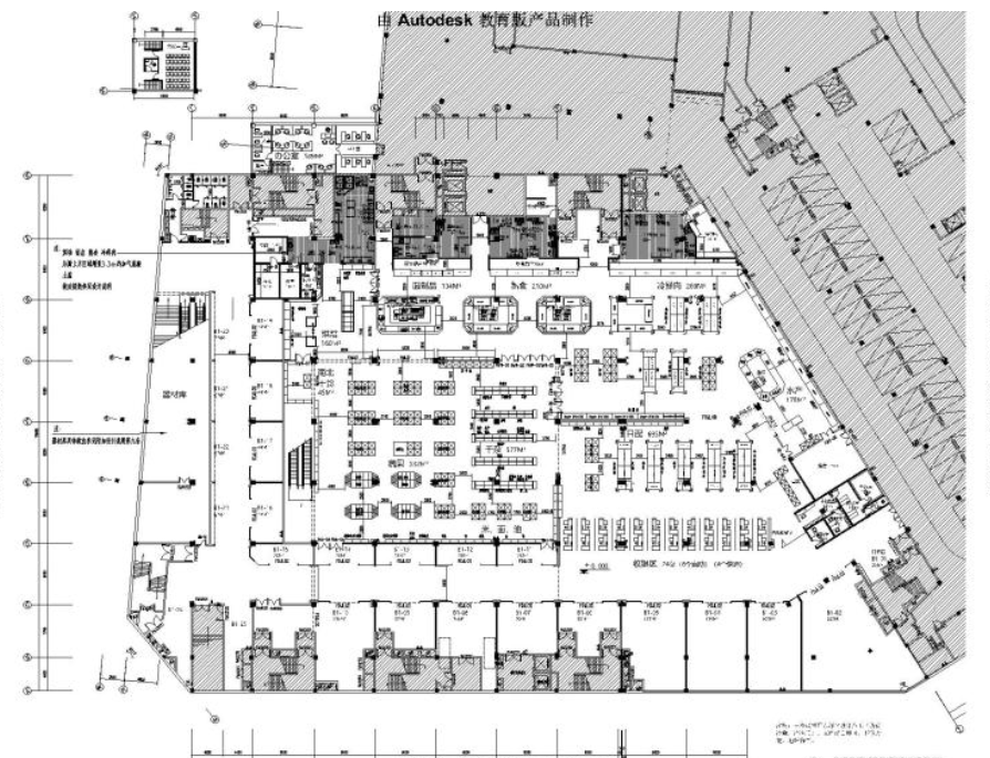 吉林公主岭华生购物中心超市区精装修施工图