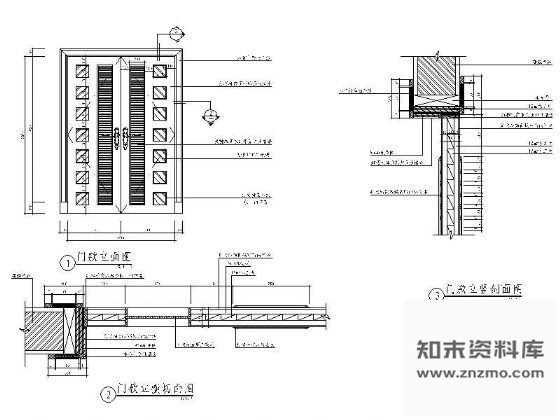 图块/节点酒楼防火门详图 通用节点