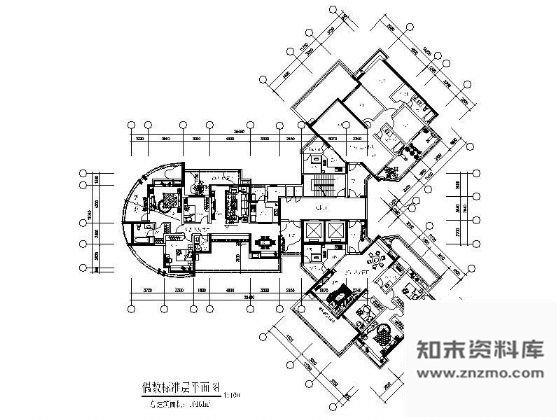 图块/节点房地产多个标准层户型图