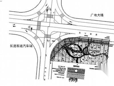 某省会城市街头绿地施工图全套