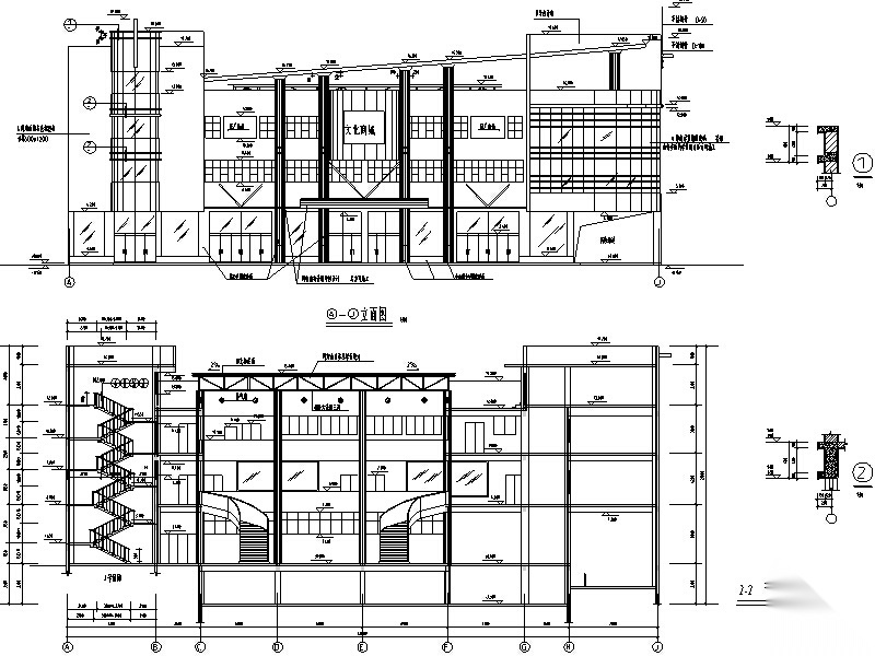 现代多层商业建筑设计方案初设图CAD