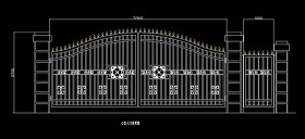 小区入口铁艺大门cad图