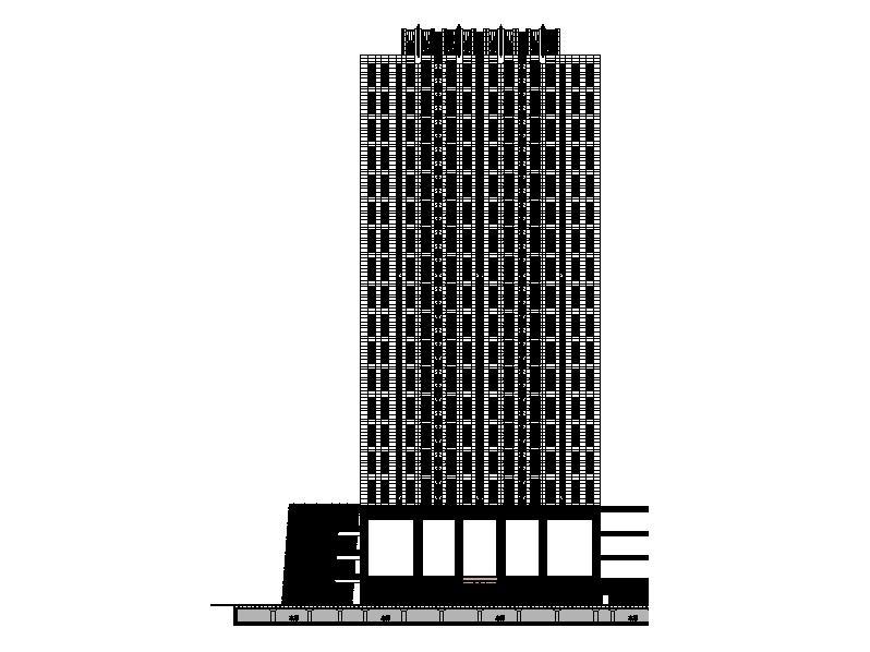 [四川]超高层玻璃金属幕墙塔式办公商业综合体建筑施工图