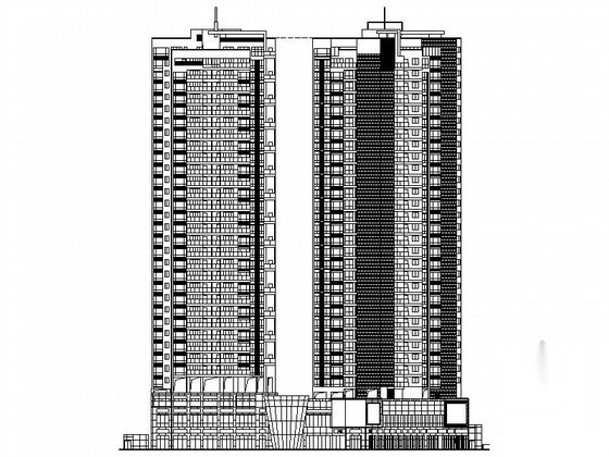 [深圳]某三十二层商住楼建筑设计方案图