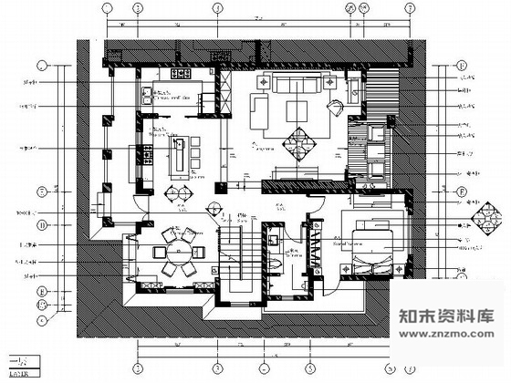 施工图绵阳新中式风格双层别墅室内装修图含效果