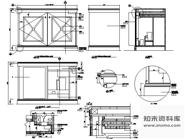 图块/节点客房电视机矮柜详图 柜类