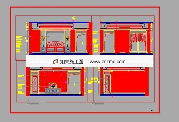 欧式别墅主人房立面图