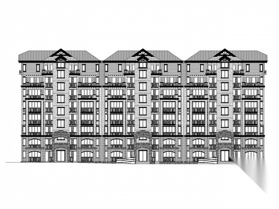 [重庆]8层欧式风格住宅楼建筑施工图