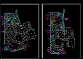 别墅外环境设计平面图CAD景观图纸