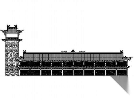 [重庆]某二层仿古美食商业街建筑施工图