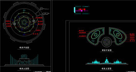 喷泉设计CAD景观图纸 景观小品