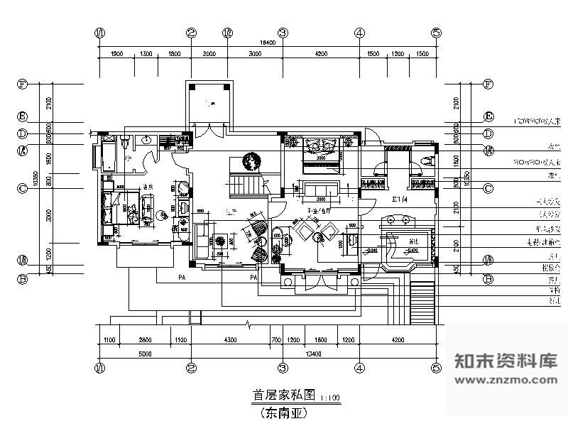 施工图东南亚风格别墅施工图