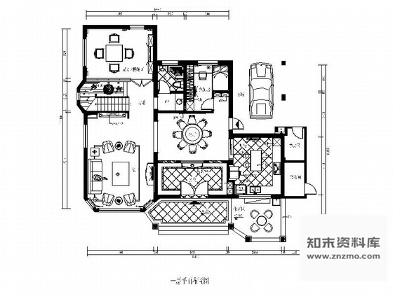 施工图中欧混搭风格四层别墅样板房CAD装修图含效果实景