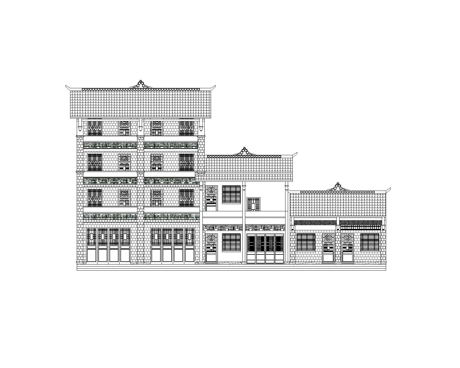 土家风貌建筑沿街立面（CAD）