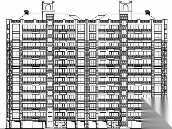 [湖南]某十二层简欧式板式住宅楼建筑施工图（南梯）