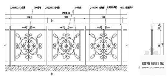 图块/节点铁艺栏杆立面图4