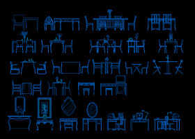 CAD立面桌椅模块图片