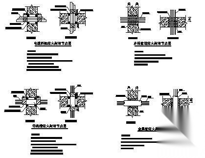 电气防火封堵节点图