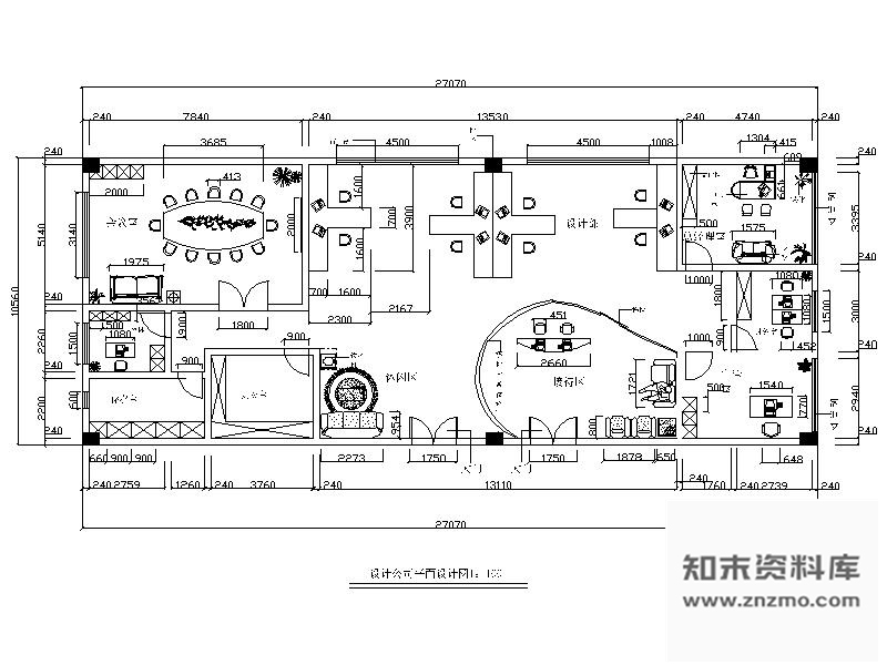 施工图286㎡设计公司办公空间设计图