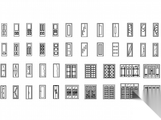 全套门立面图CAD图块