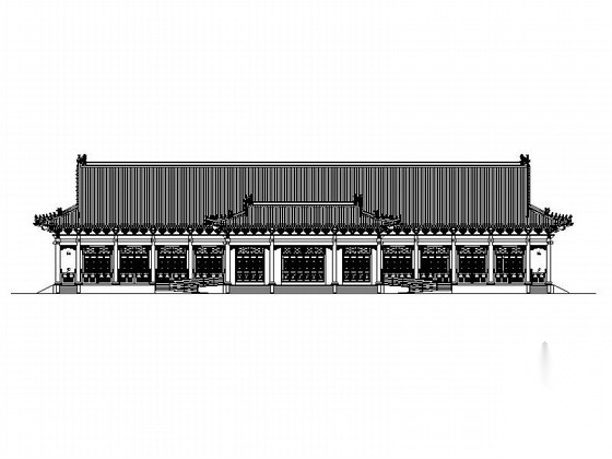 一层歇山式仿古建筑游客中心建筑施工图