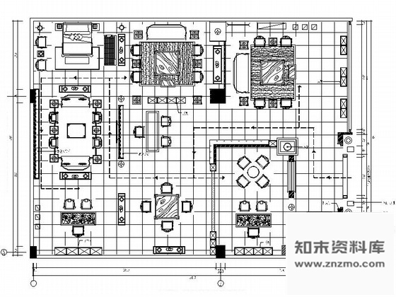 施工图北京中式风格古典家具展厅CAD装修图含效果