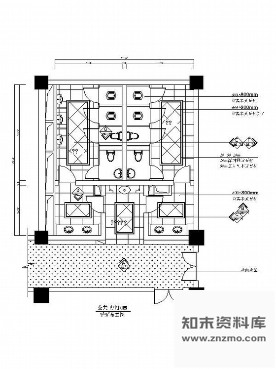 施工图酒店公共卫生间装修图