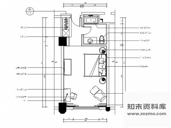 施工图广东奢华酒店双人间客房室内CAD施工图含效果