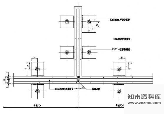 吊挂19mm厚玻璃节点