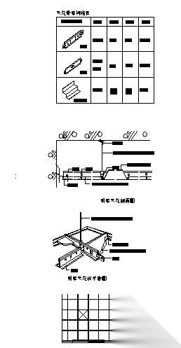 600x600x15明架矿纤板天花详图