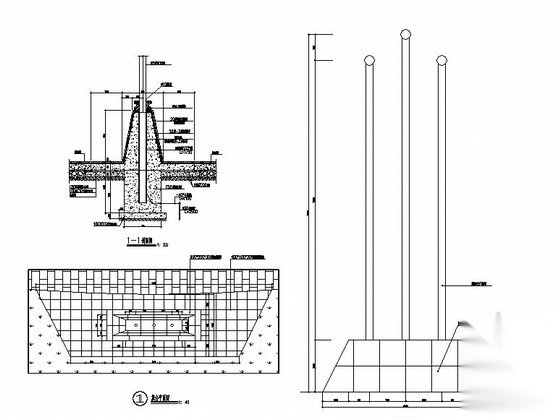 旗台施工图 局部景观