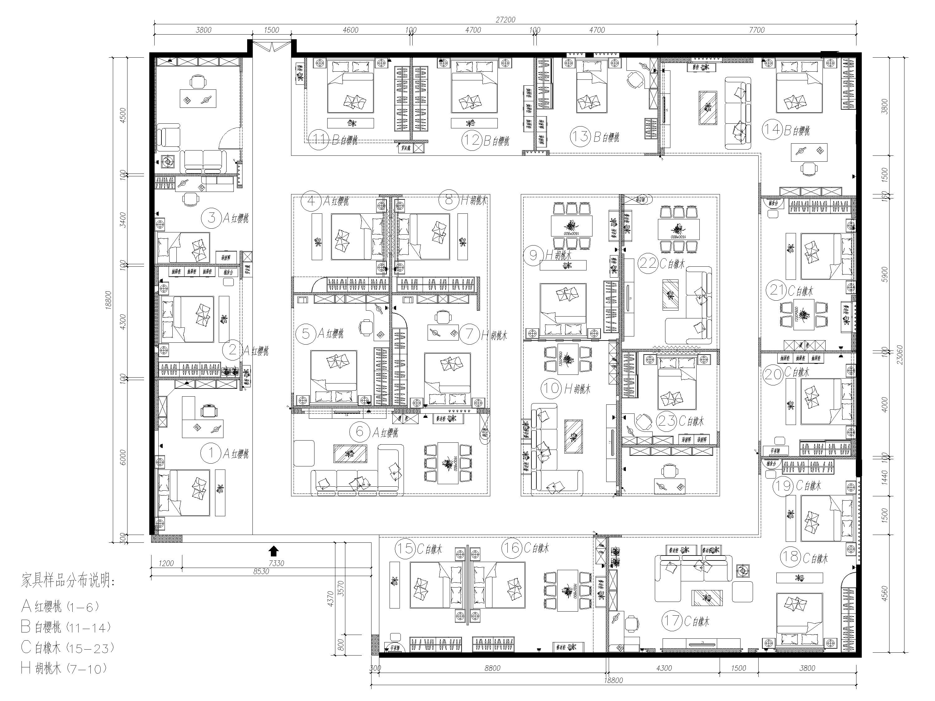 河北 全屋定制家具展厅 施工图 SU模型