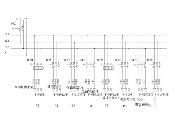 污水厂动力设备二次控制原理图（含端子接线图）
