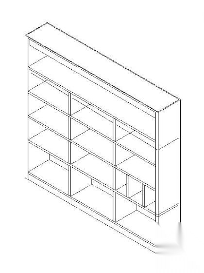 书柜CAD三维图块1