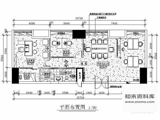 施工图现代办公室装饰设计图含效果