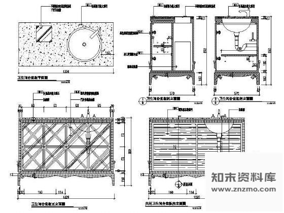 图块/节点卫生间台盆柜详图 柜类