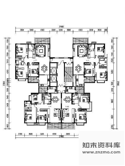 图块/节点安阳某商住小区楼盘户型平面图集