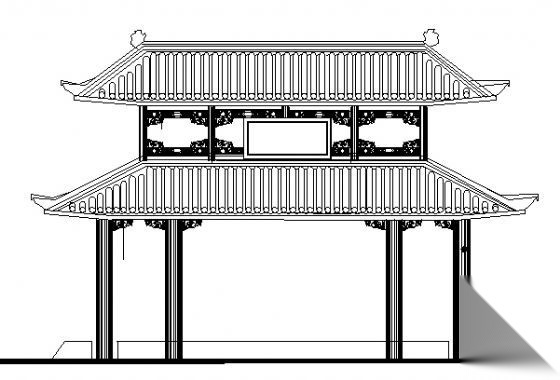 某重檐古亭建筑方案图