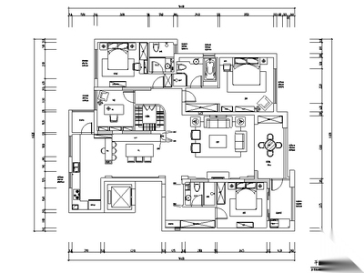 [江苏]英式田园风190平米住宅设计施工图（附效果图） 平层