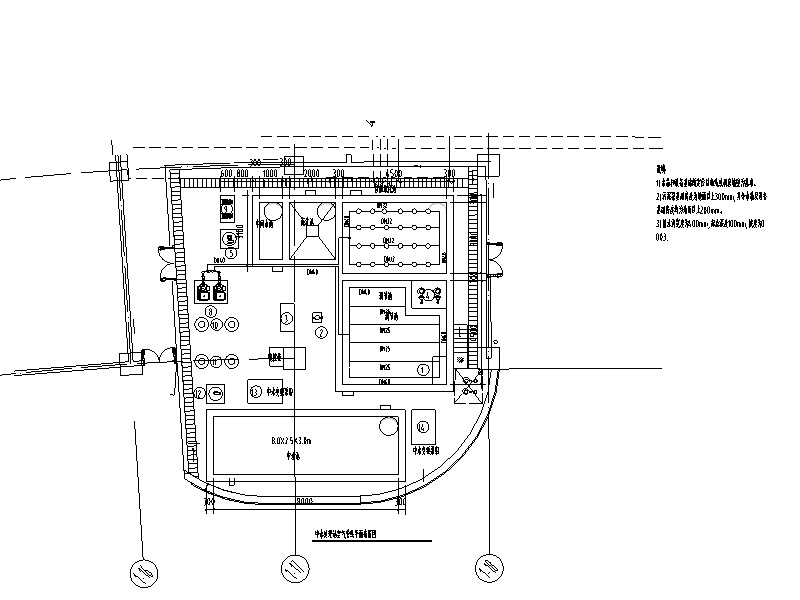 上海某商务大楼中水处理站建筑给排水图纸（CAD）